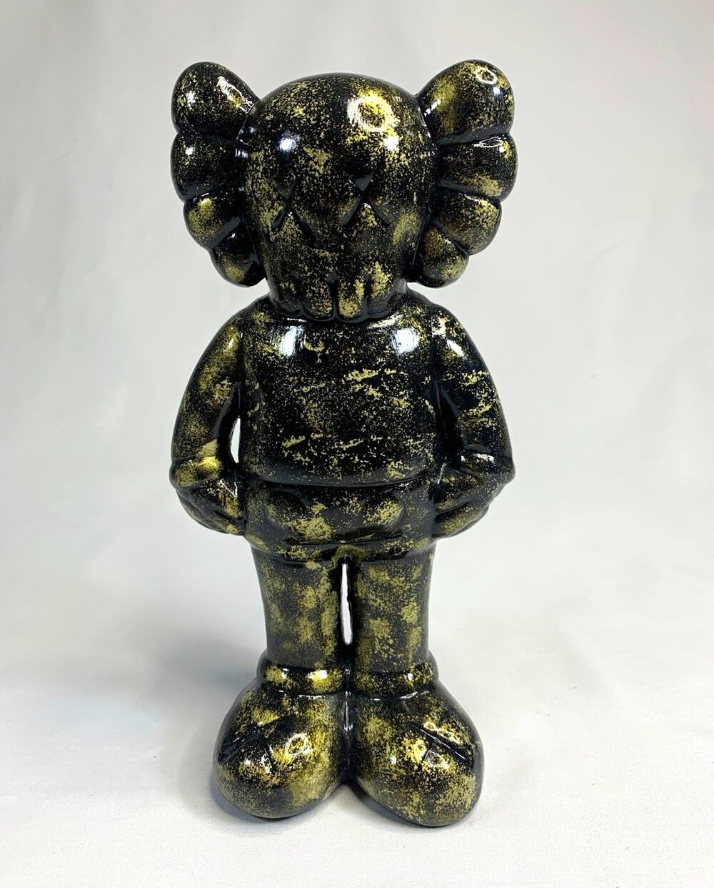 10” Black & Gold Art Toy Collectible Figure – Hand Painted – Glossy Finish